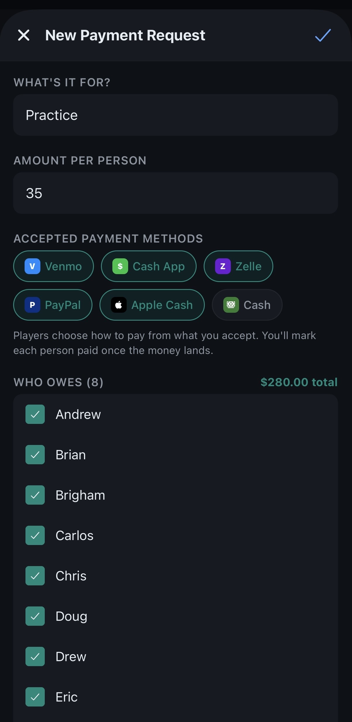 New Payment Request